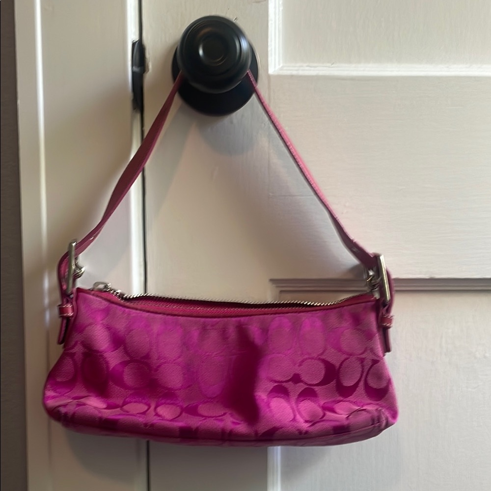 Coach Pink Shoulder Bag with Satin Finish